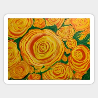 Dads Yellow Roses Sticker